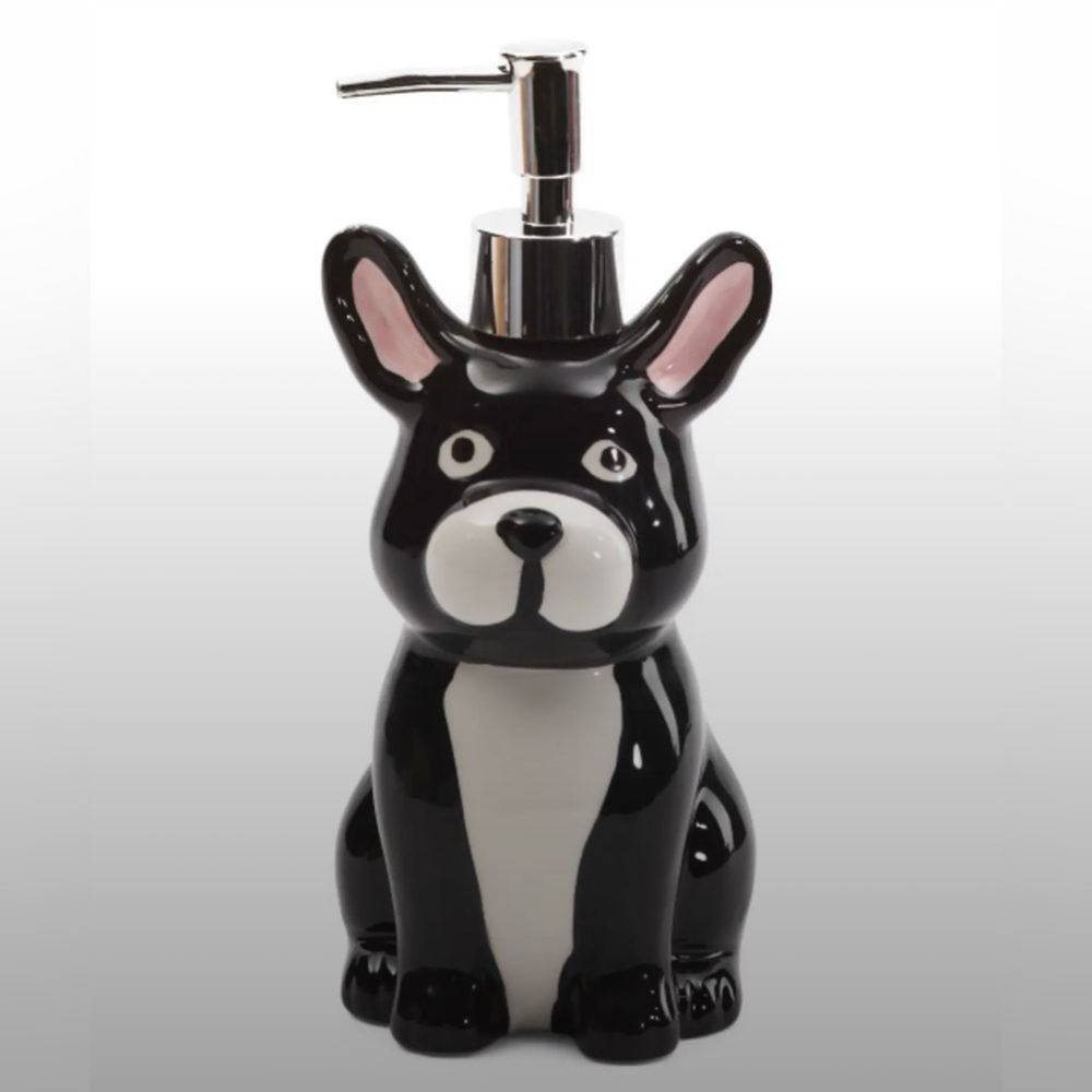 Isaac Jacobs Black and White Dog Soap Dispenser, NIB, Dog Lover Must